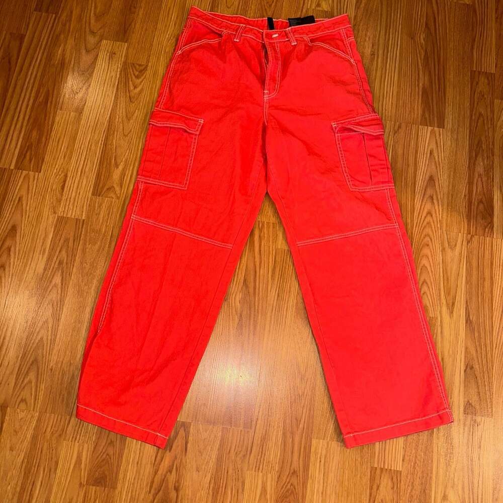 Divided Orange Cargo Pants Wide Leg Women's Waist 35 Inseam 31